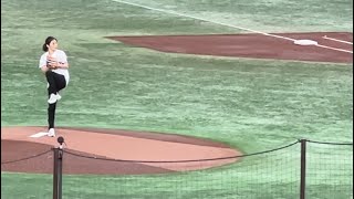 井川遥さん 23年ぶりの始球式【日本vs韓国】アジアプロ野球チャンピオンシップ決勝戦 2023/11/19