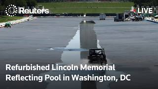 LIVE: View of newly refurbished Reflecting Pool in Washington, DC