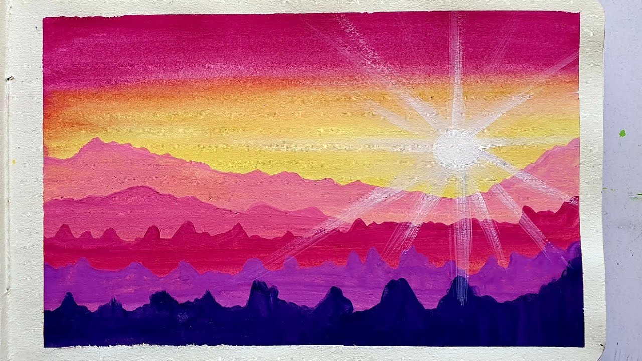 Sunrise Watercolor Painting Tutorial At Jamie Gibb Blog