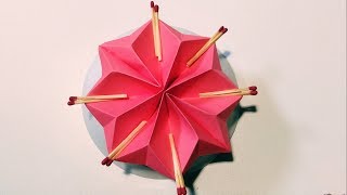 How to make a Kusudama Paper Flower  Easy origami flower for beginners making  DIY Paper Crafts
