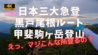 甲斐駒ヶ岳、黒戸尾根ルートの日本三大急登の南アルプス登山です。山梨県側からの登山で日帰りで行って来ました。梅雨明けの夏山登山　新緑がきれいで最高です！