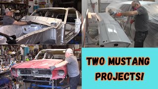 New parts for the 68 mustang. Primer on the 69 cobra jet.  Busy, busy. #mustang #howto #diy