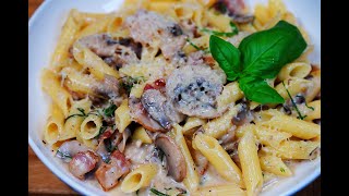 法国蓝带厨师和你分享：蘑菇培根白酱意面（欧文厨房十四期）Mushoroom Bacon Pasta with creamy sauce