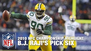 B.J. Raji's Awesome Pick Six & Dance vs. Bears (2010 NFC Championship Game) | NFL