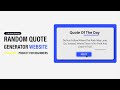 Random Quote Generator website HTML CSS JavaScript | JavaScript project for Beginners | JS Tutorial