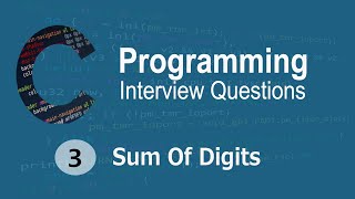C Interview Questions tutorial #3 - Sum of Digit || Codenemy