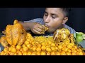 eating 200 quail eggs 2 spice whole chicken u0026 extra gravy whole chicken curry eating challenge