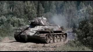 Finnish (captured Soviet) T-34 + KV-1 tanks attack Soviet positions