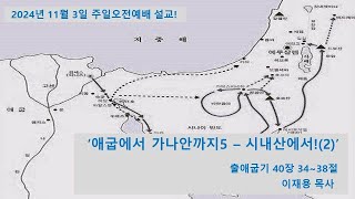 2024년 11월 3일 주일오전예배 설교 / ‘애굽에서 가나안까지5 – 시내산에서!(2)’ / 평강교회 / 시내산, 성막, 제사, 예배, 교회, 속죄, 예수 그리스도, 십자가