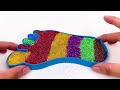 Satisfying Video  How to make Rainbow Glitter Foot Bathtub with Mixing All My Slime Cutting ASMR