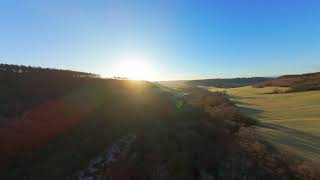 DJI Avata 2 amazing sunrise over Howden Hill and Lang Dale Valley