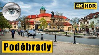 Walking tour of charming spa town Poděbrady 🇨🇿 Czech Republic 4K HDR ASMR