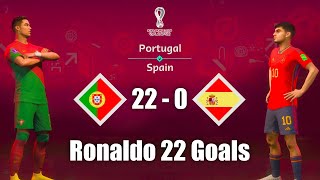 FIFA 23 - PORTUGAL 22 - 0 SPAIN - Ronaldo 22 Goals - FIFA World Cup Final - Gameplay [4K]