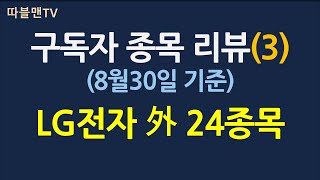 구독자 보유종목 리뷰(3)_8월30일 기준