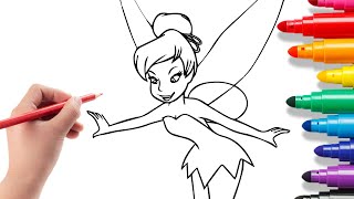 Coloring Tinkerbell from Peter Pan | Disney Princess Coloring Pages 🧚♀️✨