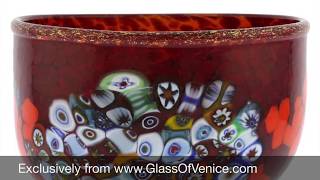 Murano Millefiori Art Glass Bowl