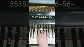 【Butterfly/和田光司】 簡単ピアノ(片手で弾いてみた) #piano #ピアノ #簡単ピアノ #デジモン #アニソン #デジモンアドベンチャー #アニメ #shorts