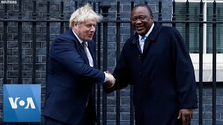 Britain PM Johnson Meets Kenya President Kenyatta at 10 Downing Street in London