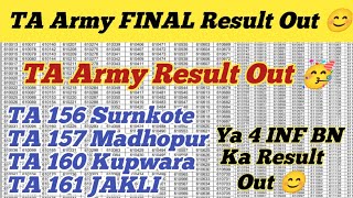 TA Army Result Out 😊 ll Territorial Army Result Out ll 4 Result Out ll Check Your Roll No