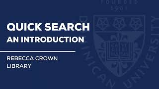 Quick Search: An Introduction