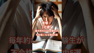 衝撃！【宅建】毎年約80％の受験生が不合格になる理由5選　#宅建 #資格 #行政書士 #受験