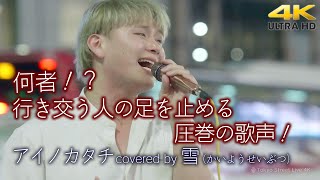 【 歌うま 】何者！？ 行き交う人の足を止める圧巻の歌声！ アイノカタチ / MISIA  covered by 雪（かいようせいぶつ）4K映像