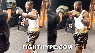 TERENCE CRAWFORD WARMING UP IN DRESSING ROOM BEFORE BROOK FIGHT; HITS THE P4P BEAST SWITCH