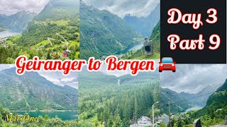 🇳🇴Geiranger to Bergen Road trip: Day 3 part 9 | Geiranger | Norway Fjord Route By Car @MarsOne41