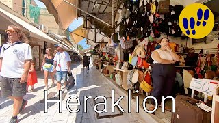 Walking in Greek Market - Heraklion, Crete