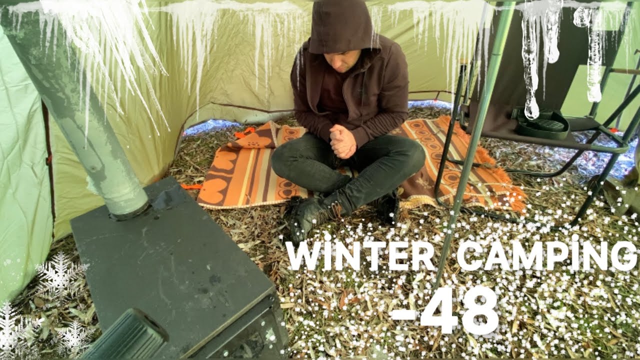 Extreme Winter Snow Storm 45 Solo Camping 4 Days Snowstorm Tent