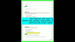 GED PRACTICE TEST 2026 FULL COURSE FREE GENERAL EDUCATIONAL DEVELOPMENT CERTIFICATION STUDY GUIDE
