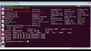 Linux stat command to display information about files