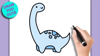 How to Draw a CUTE DIPLODOCUS DINOSAUR ( Easy Step by Step Drawing) #draw #dinosaur #htdraw