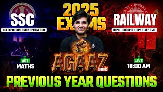 SSC \u0026 Railway Exams 2025 | Maths Classes by Utkarsh Sir | Previous year Questions