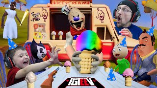 Ice Scream In Hello Neighbor Scary Party Mod With Granny Baldi Bendy And More