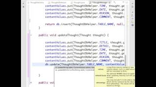 Android SQlite DB example to create Thought App pt 1