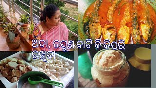 ମାଛ ତରକାରୀ ସାଙ୍ଗକୁ ଅଦା, ରସୁଣ  ବାଟିକି କିପରି ବେଶୀ ଦିନ ରଖିବା ❤❤❤.