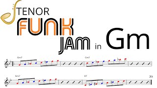 Funk Jam in G minor - Tenor Saxophone Backing Track