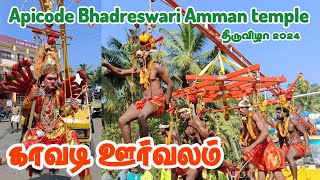 Apicode Arulmigu Bhadreswari Amman temple Kavadi oorvalam | Festival 2024 | #apicode #kanyakumari