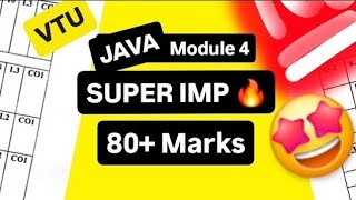 OOPS with JAVA MODULE 4 SUPER IMPORTANT💯🤩| BCS306A MODEL PAPER SOLUTIONS + PASSING PACKAGE #vtu #cse
