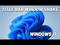 How to Enable or Disable Title Bar Window Shake on Windows 11