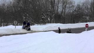 How to Safely Cross a Road on a Snowmobile