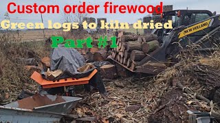 Custom order firewood Part #1:  Green logs to kiln dried