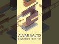 alvar aalto säynätsalo town hall walkway satisfying exploding axonometric shorts