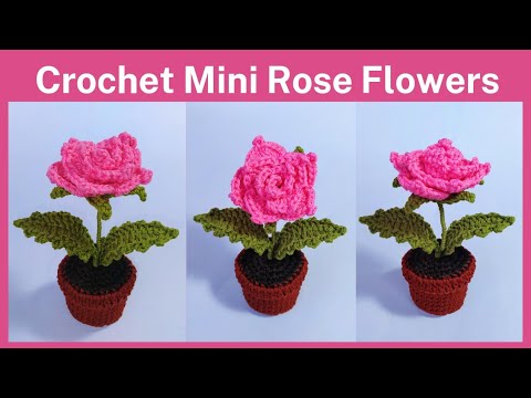 Crochet Mini Rose Flowers Crochet Tutorials Youtube