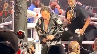 GERVONTA DAVIS IMMEDIATELY AFTER BLINDING HECTOR LUIS GARCIA; CHEERED AND EMBRACED BY DC FANS