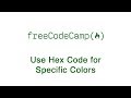 Basic CSS - Use Hex Code for Specific Colors - freeCodeCamp