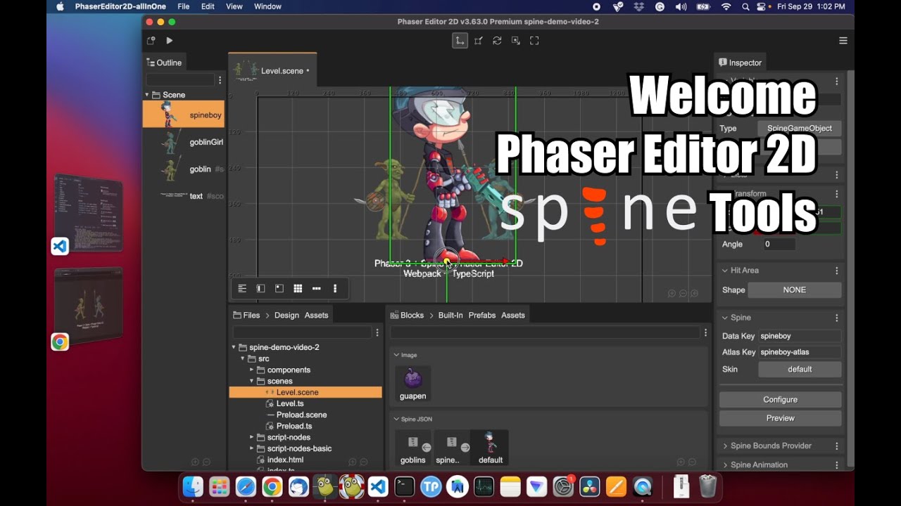 09 2023 Welcome Phaser Editor 2d Spine Tools Youtube