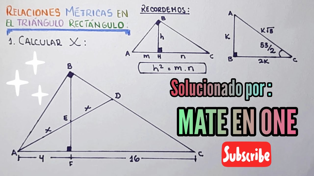 GEOMETRÍA - RELACIONES MÉTRICAS EN EL TRIÁNGULO RECTÁNGULO #1 (TEOREMA ...