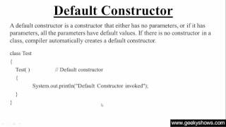 92. Default Constructor in Java Programming (Hindi)